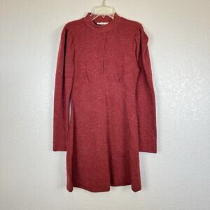 Lush Long Sleeve Sweater Dress Mini Knit Ginger Copper Color Medium NWT